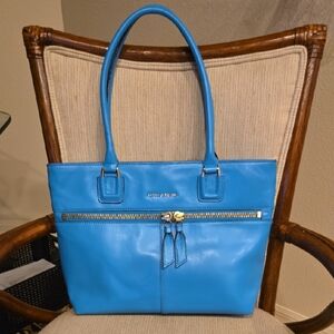 ANTONIO MELANI Turquoise Leather Shoulder Bag Handbag Tote BRAND NEW